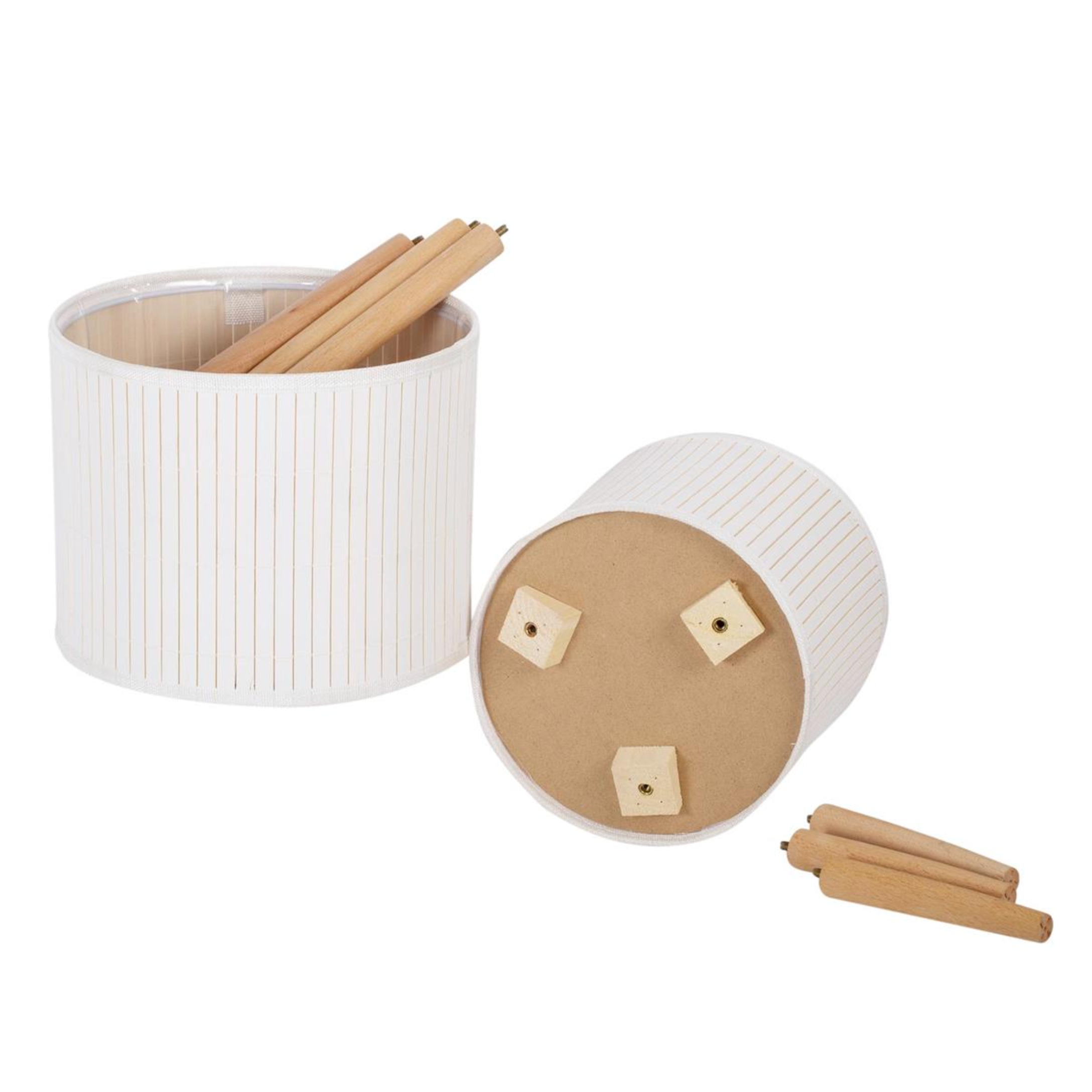 Planter White Bamboo Wood Legs