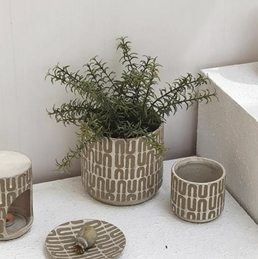 Ceramic Planter Arches Brown