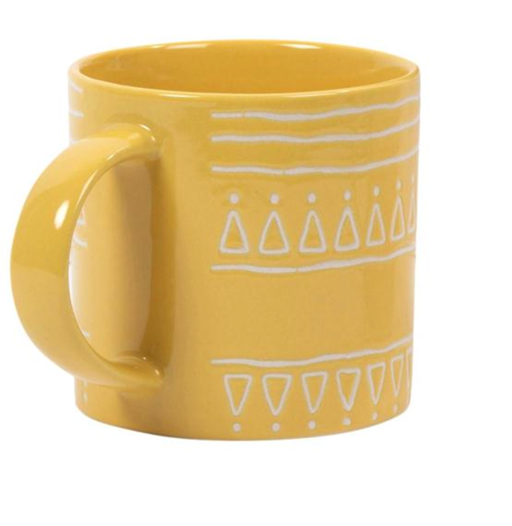Mug 11oz Embossed Can Stoneware Ceramic
