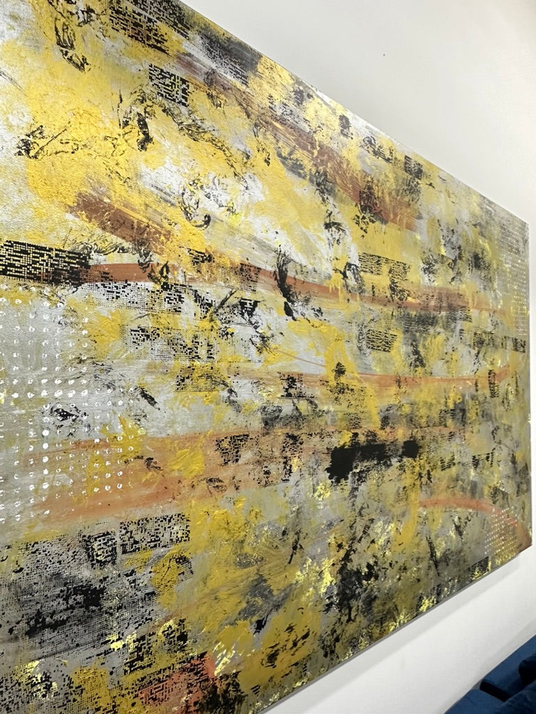 Wall Art Abstract Silver & Golden