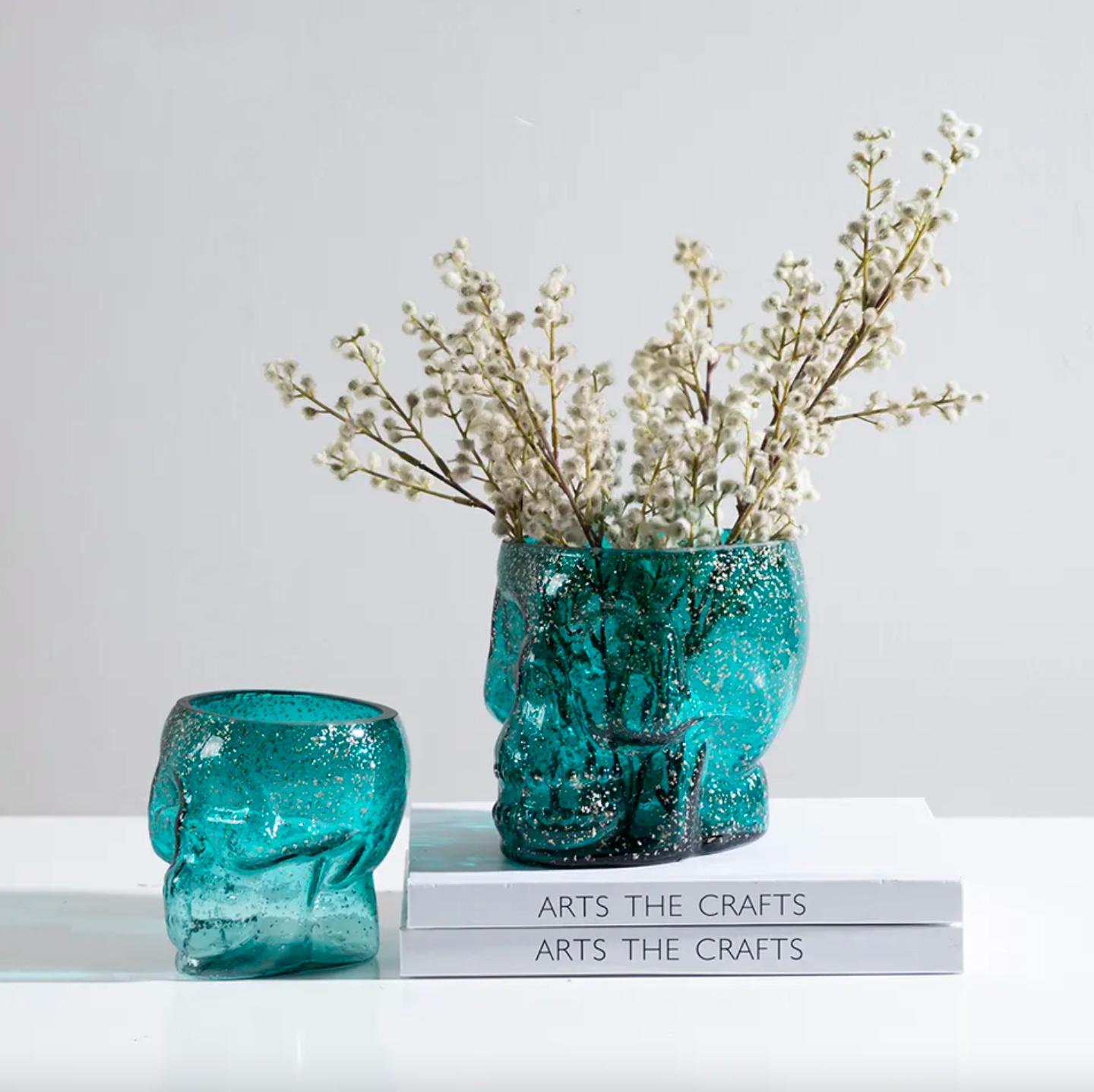 Glass Skull Vase Home Decor