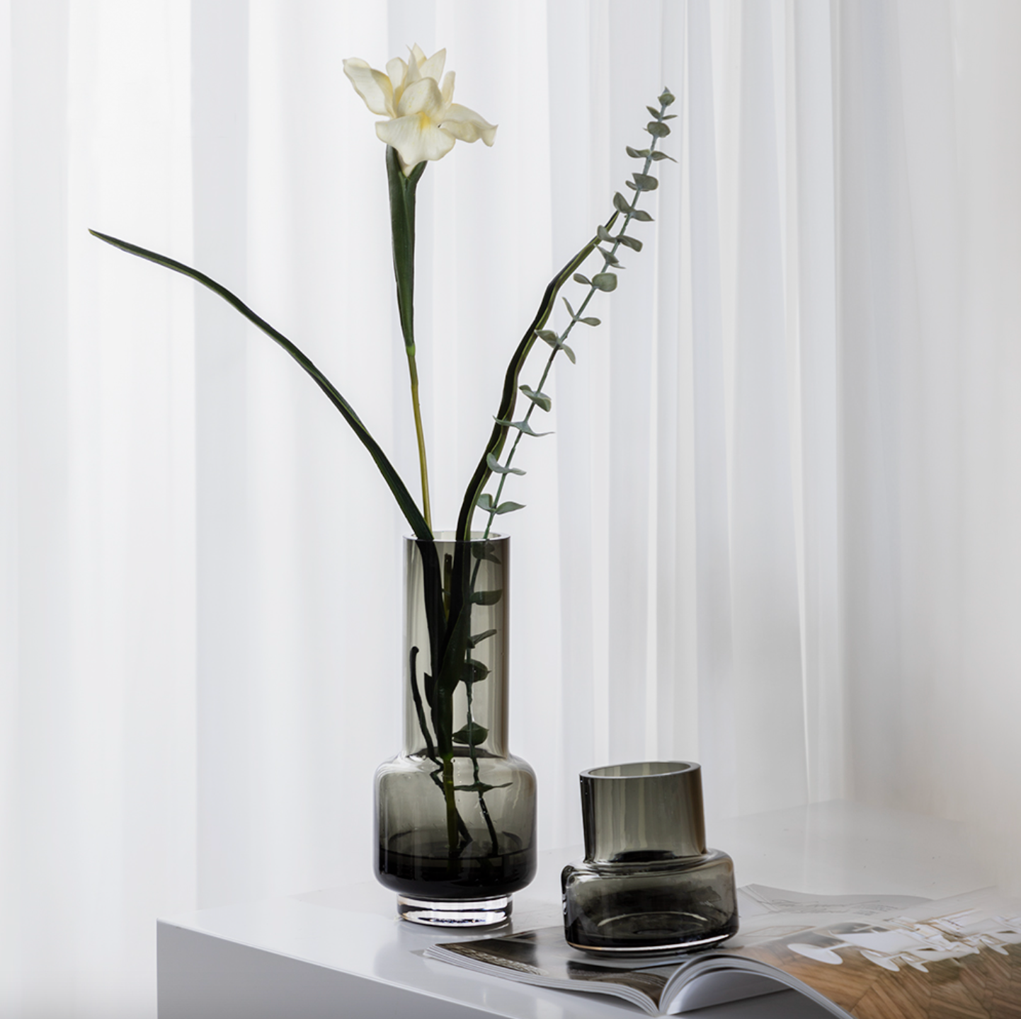 Glass Flower Vase Cylinder Set
