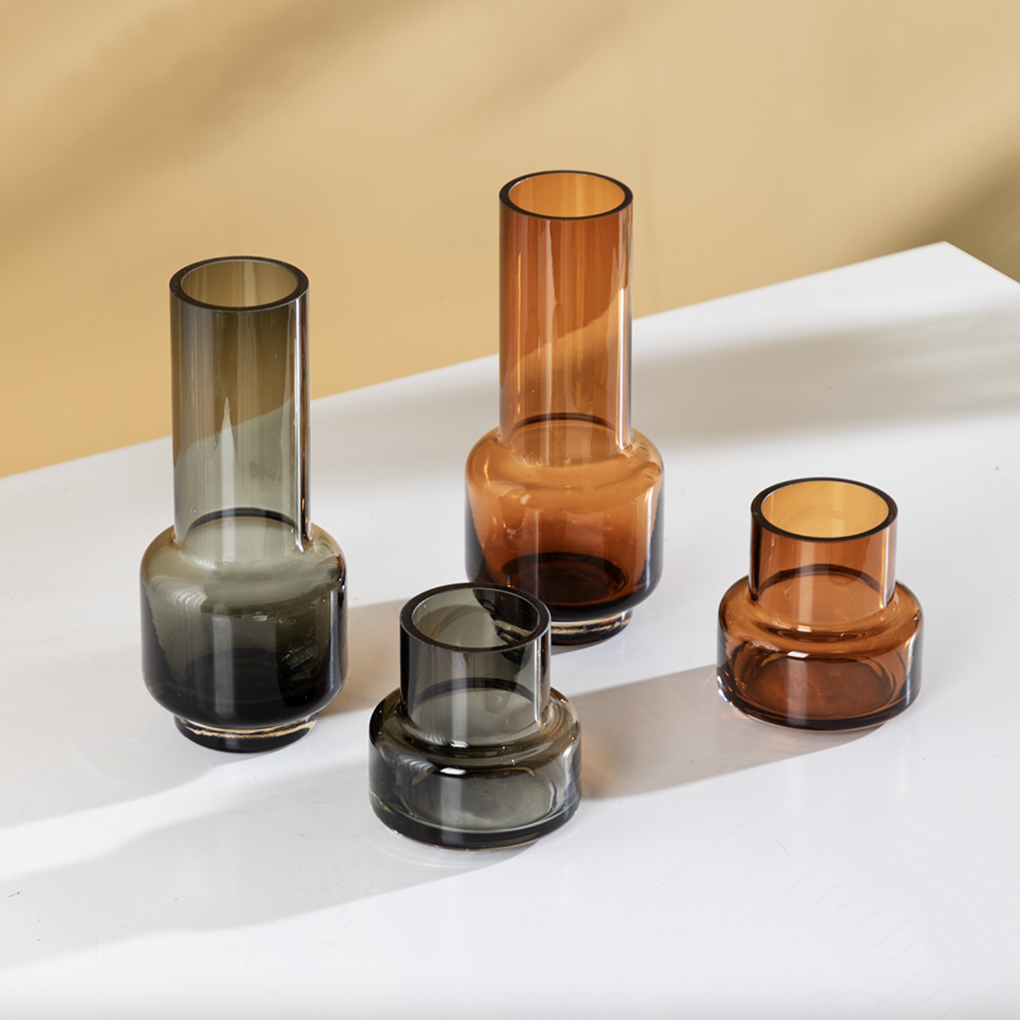Glass Flower Vase Cylinder Set