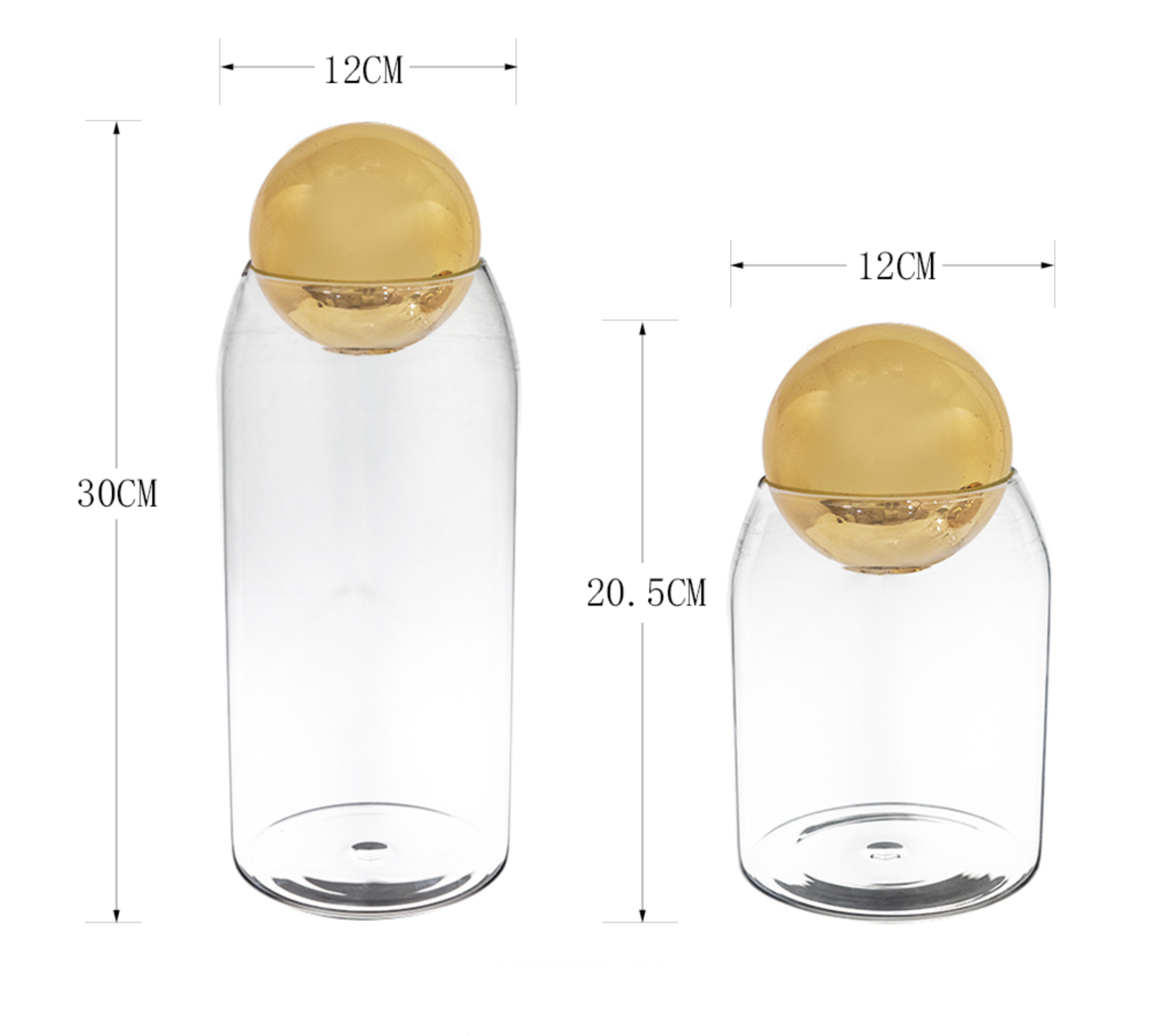 Glass Decor Bottle Golden Ball