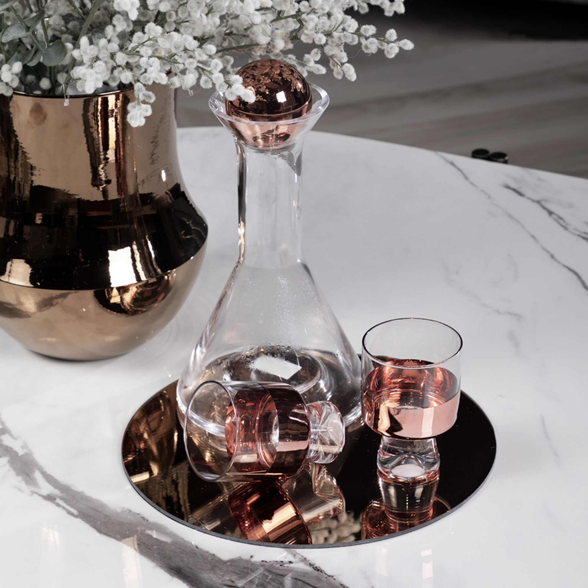 Glass Wine Bottle Decor Rose Gold