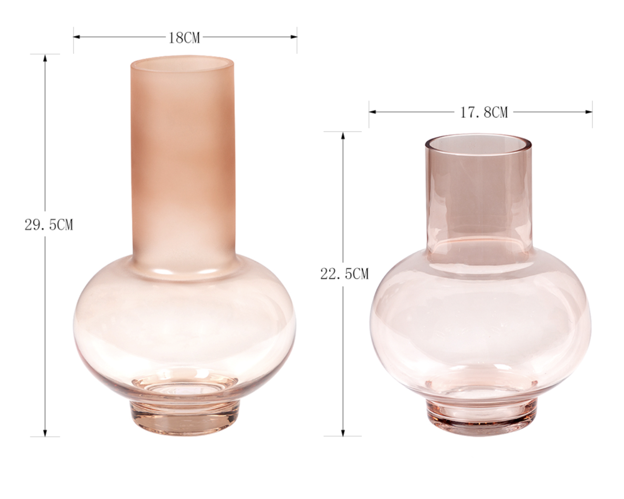 Decor Floer Vase Glass Pink