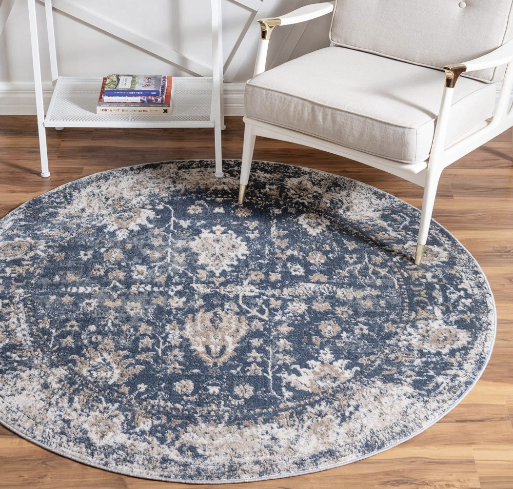 Round Blue Rug