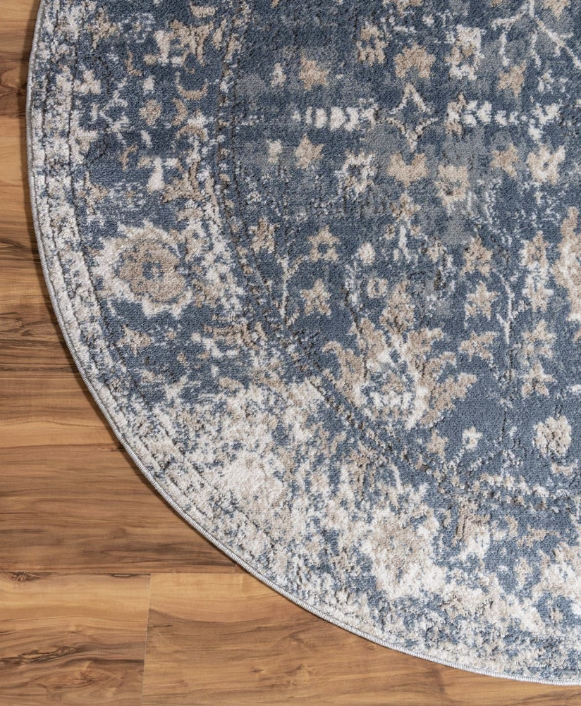 Round Blue Rug