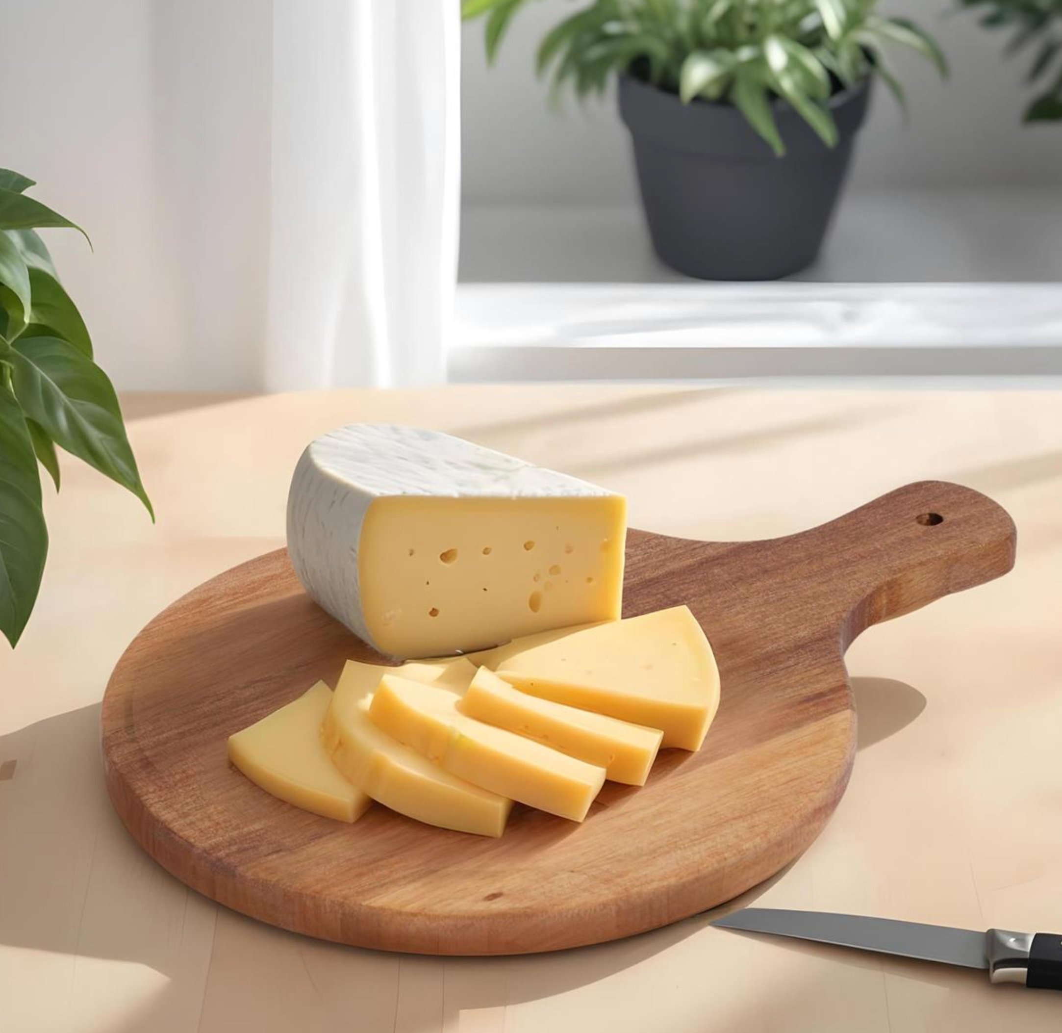 Acacia Wood Serving / Cutting Board Round Gourmet