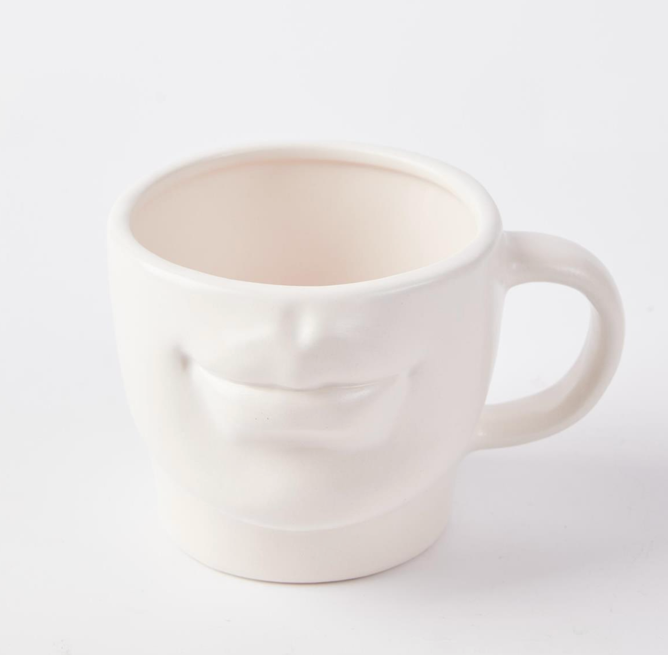 Ceramic Face Short Mug White