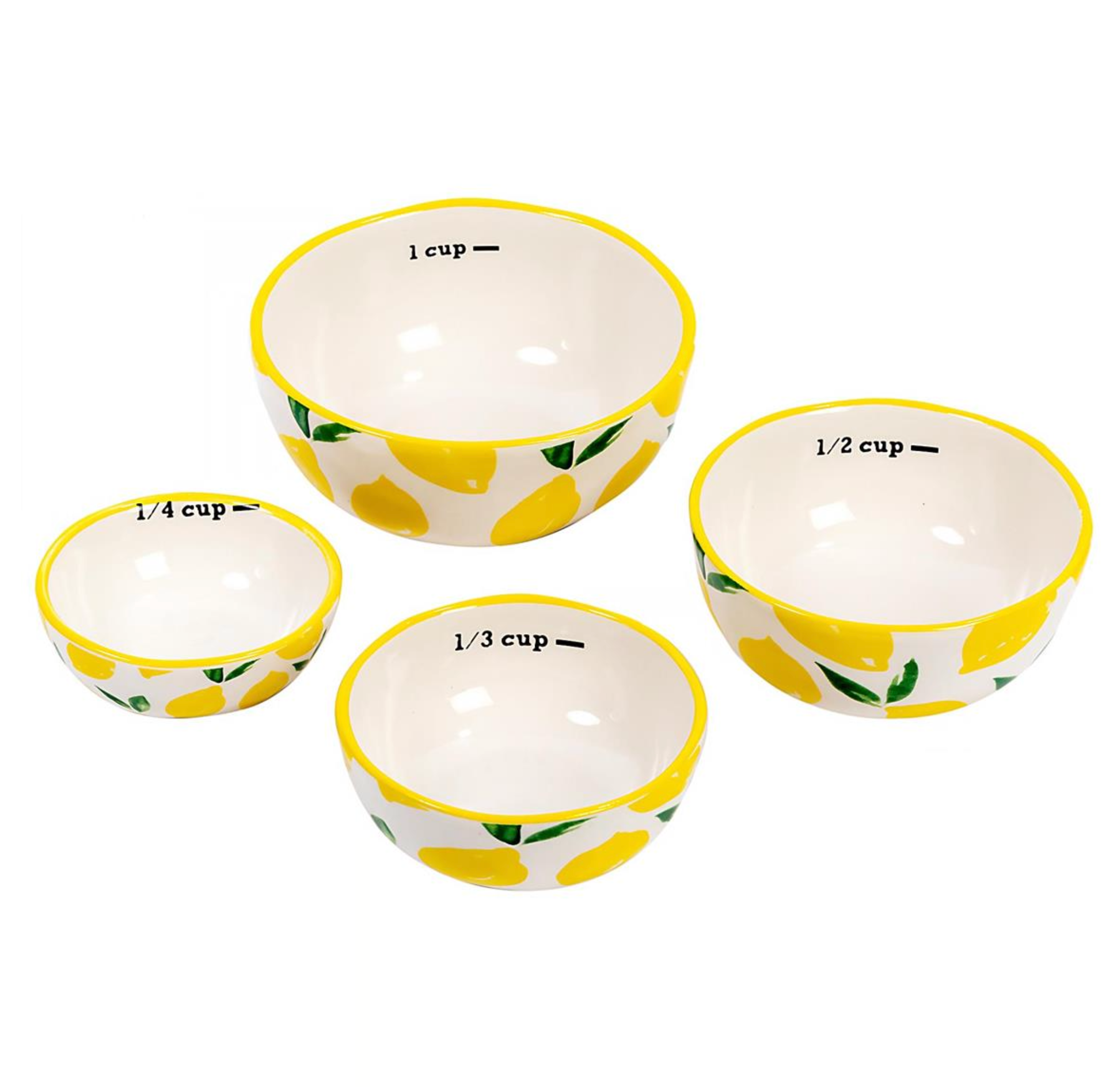 Lemons Set/4 Measuring Cups Ceramic