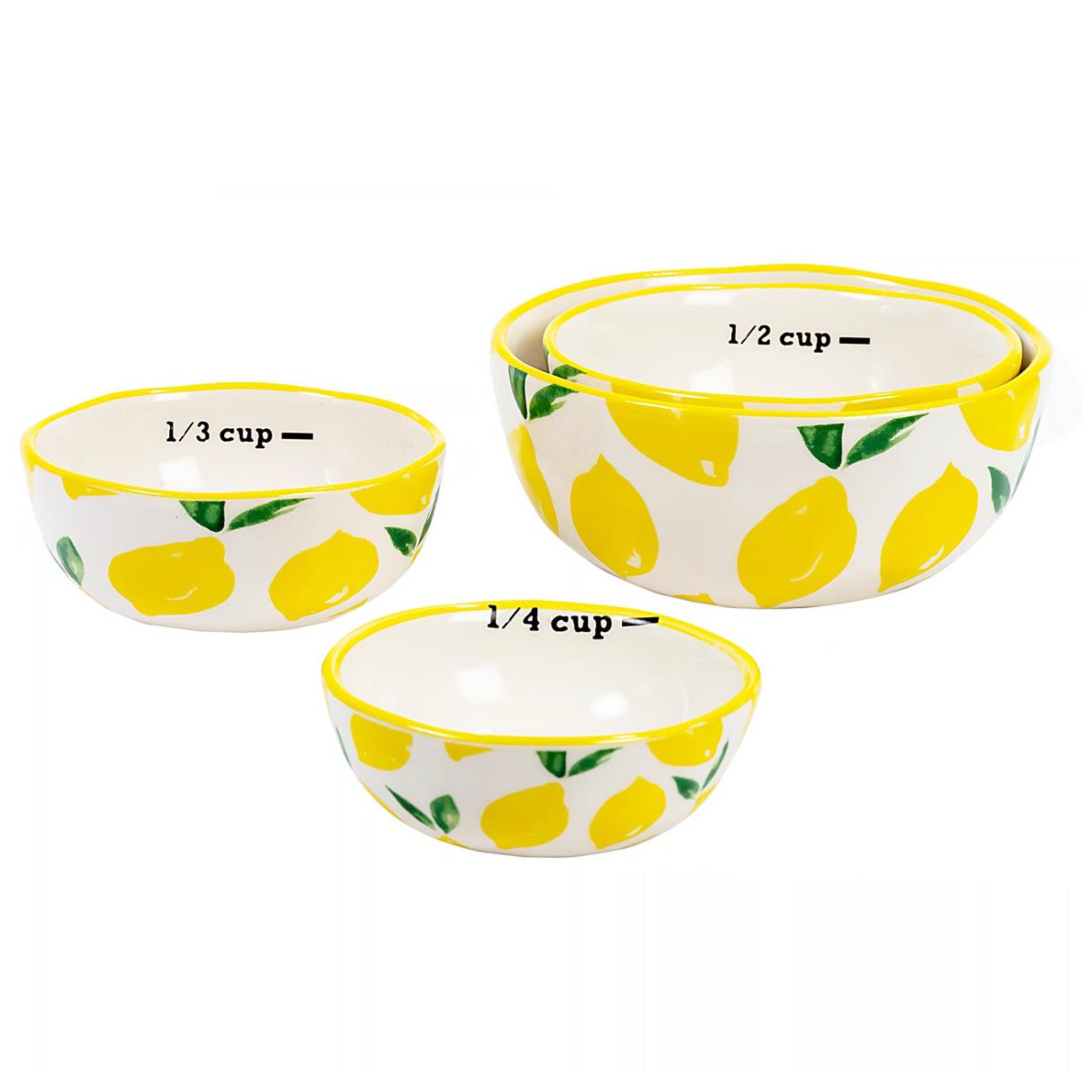 Lemons Set/4 Measuring Cups Ceramic