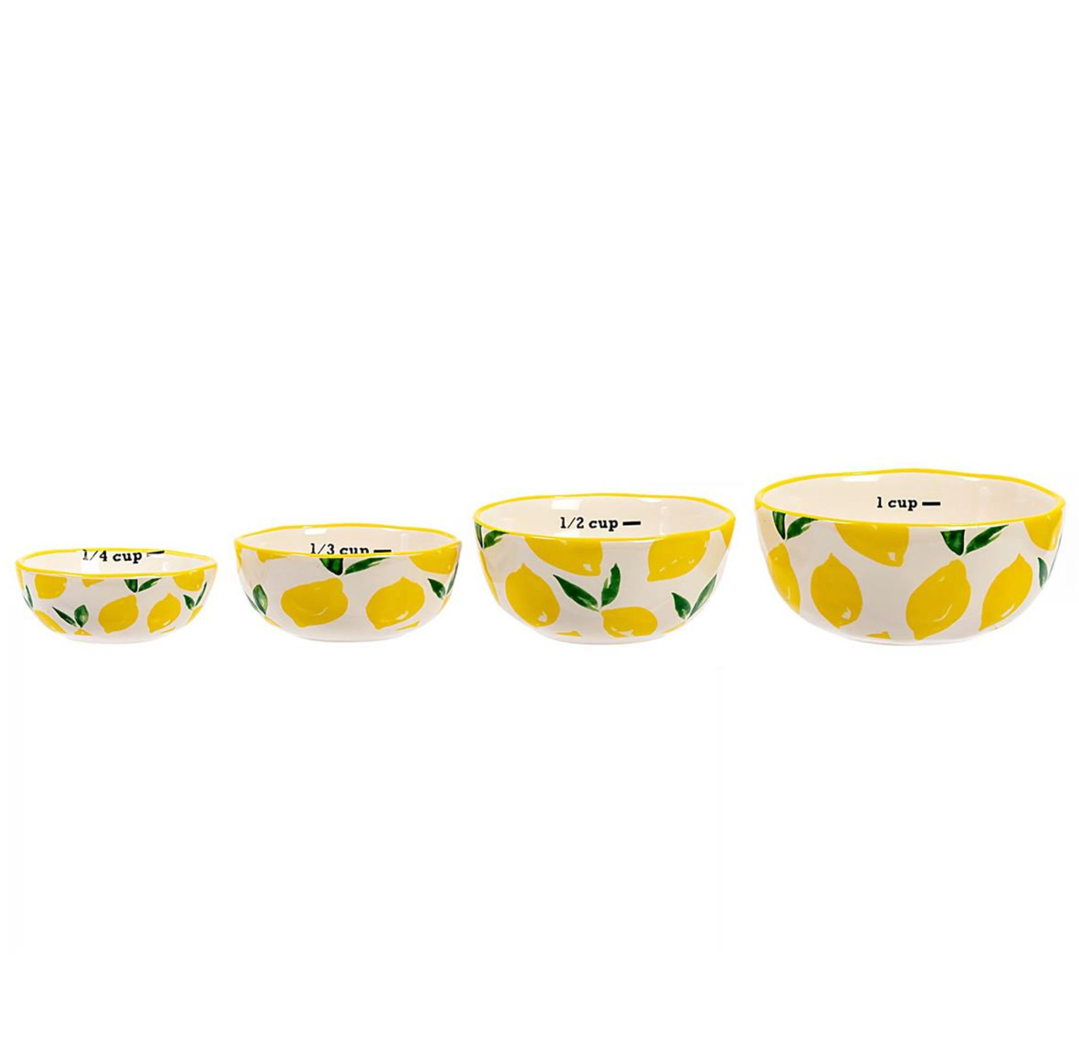 Lemons Set/4 Measuring Cups Ceramic