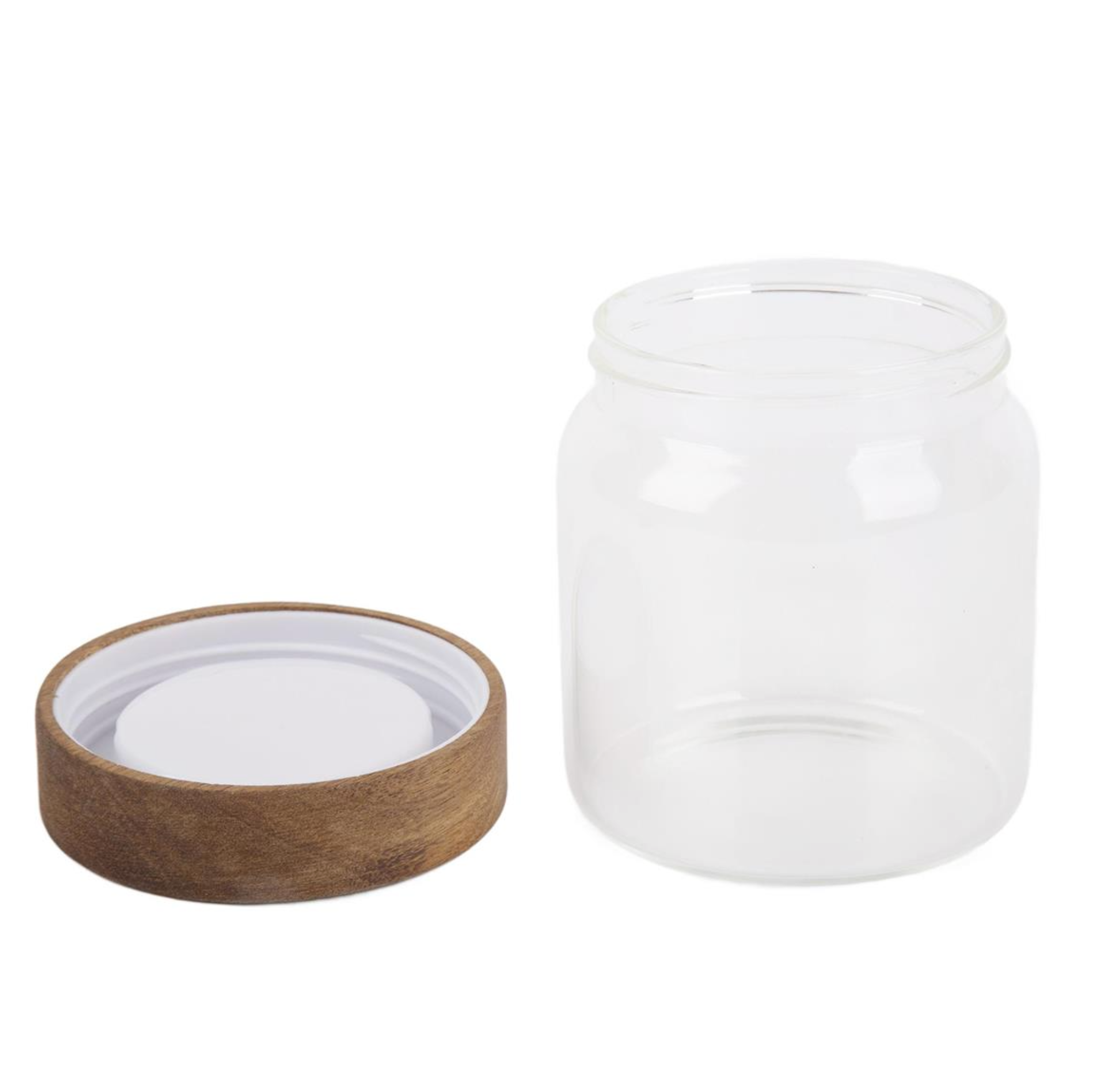 Gourmet 600 ml Glass Jar Whit Acacia Wood Lid