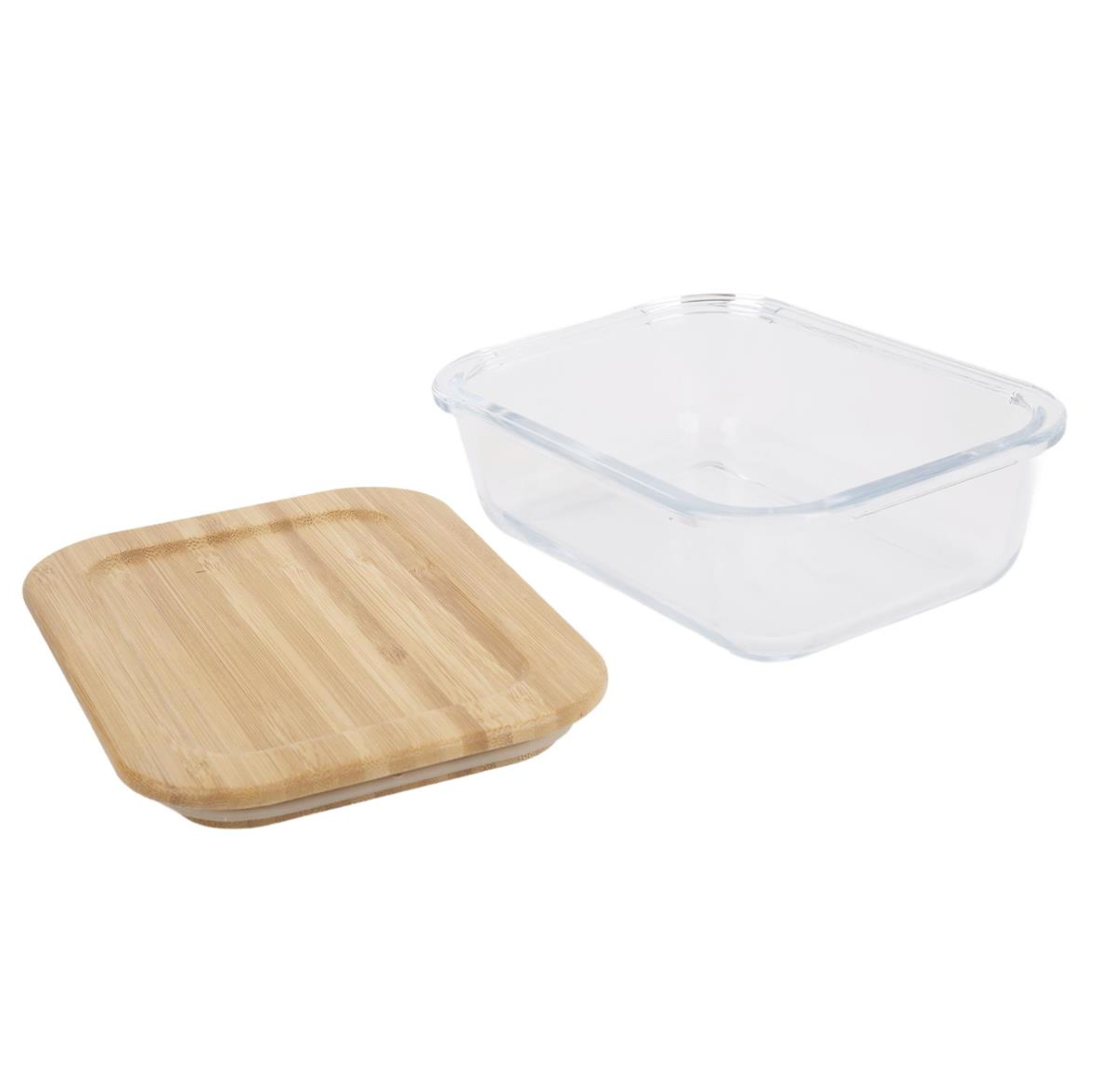 Gourmet 640 ml Glass Container With Bamboo Lid Rectangle