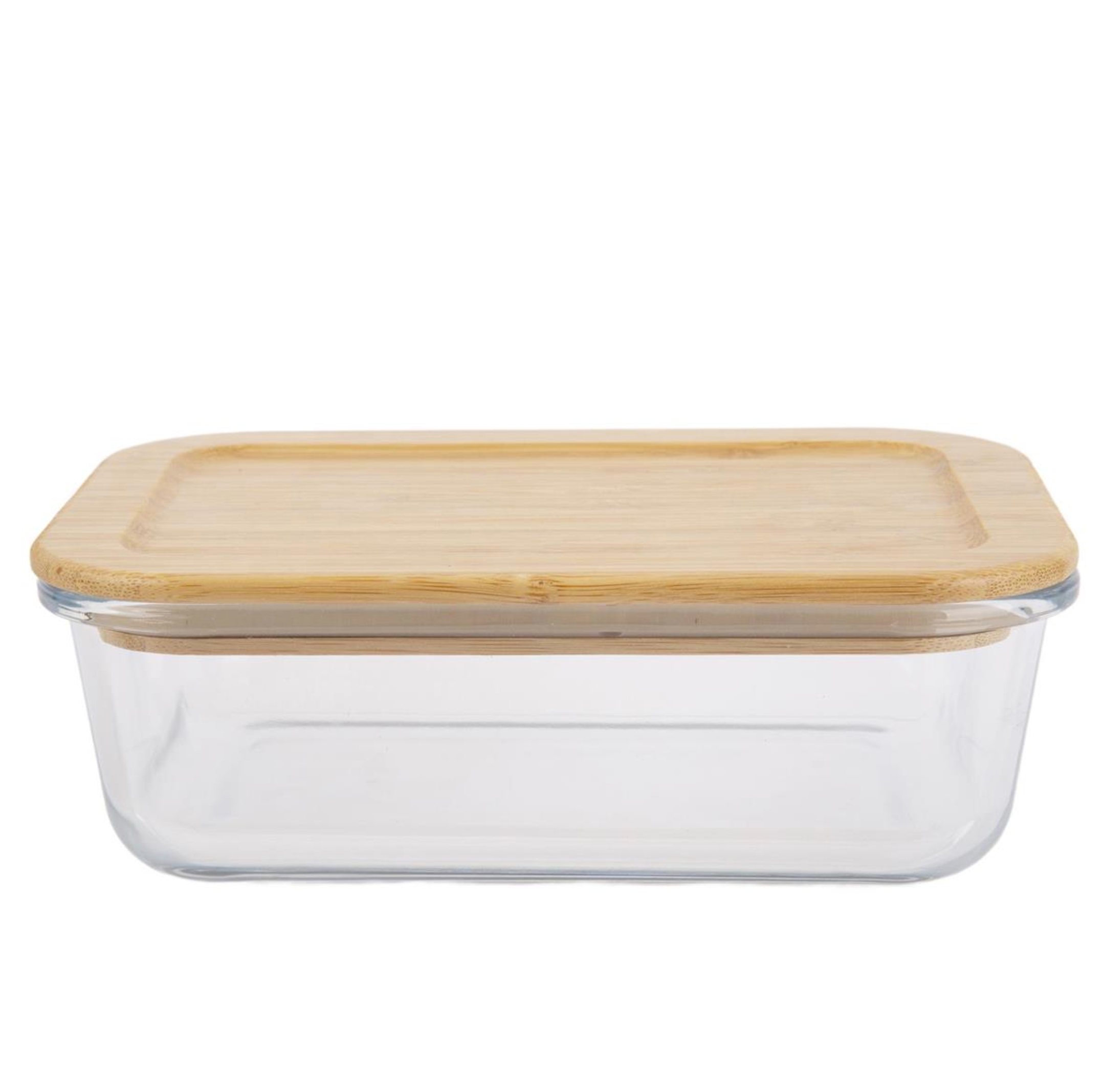 Gourmet 1,040 ml Glass Container With Bamboo Lid Rectangle