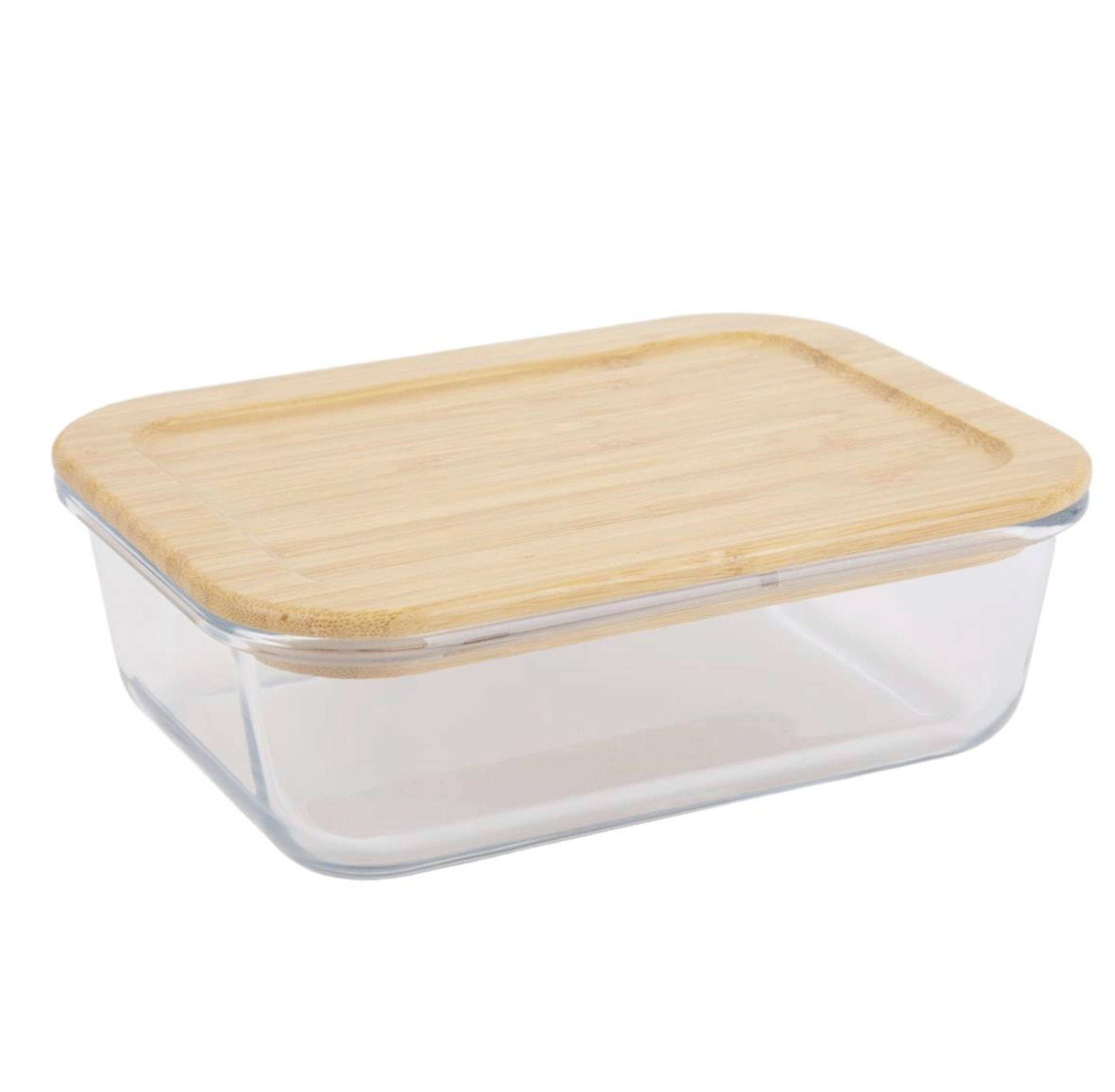 Gourmet 1,040 ml Glass Container With Bamboo Lid Rectangle