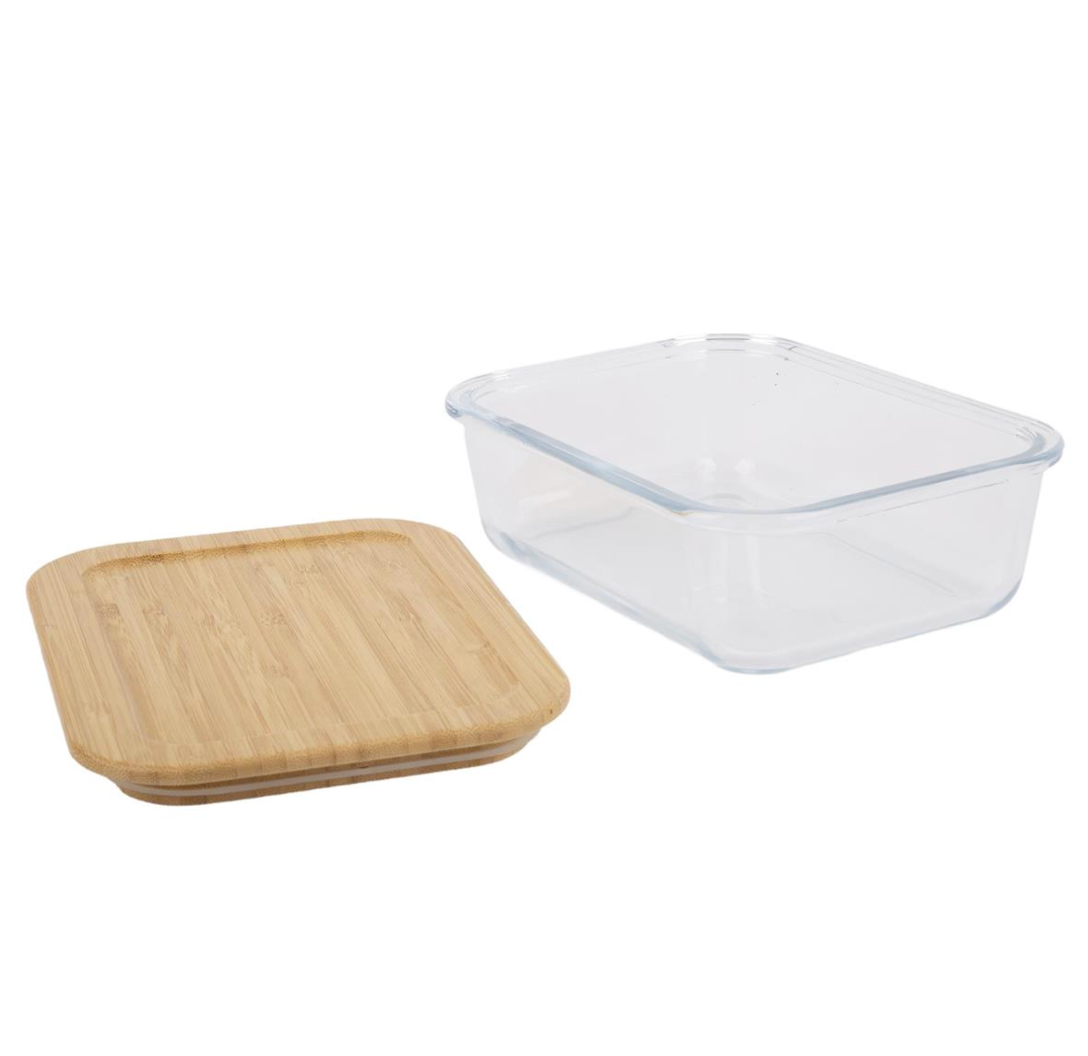 Gourmet 1,040 ml Glass Container With Bamboo Lid Rectangle