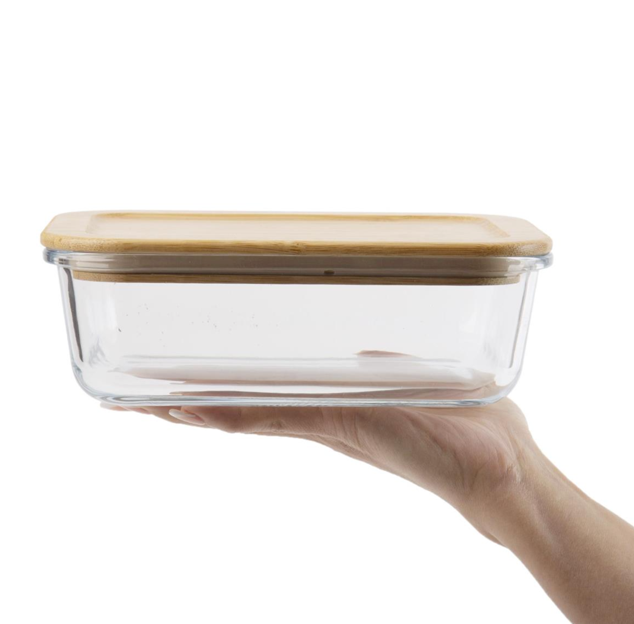 Gourmet 1,040 ml Glass Container With Bamboo Lid Rectangle