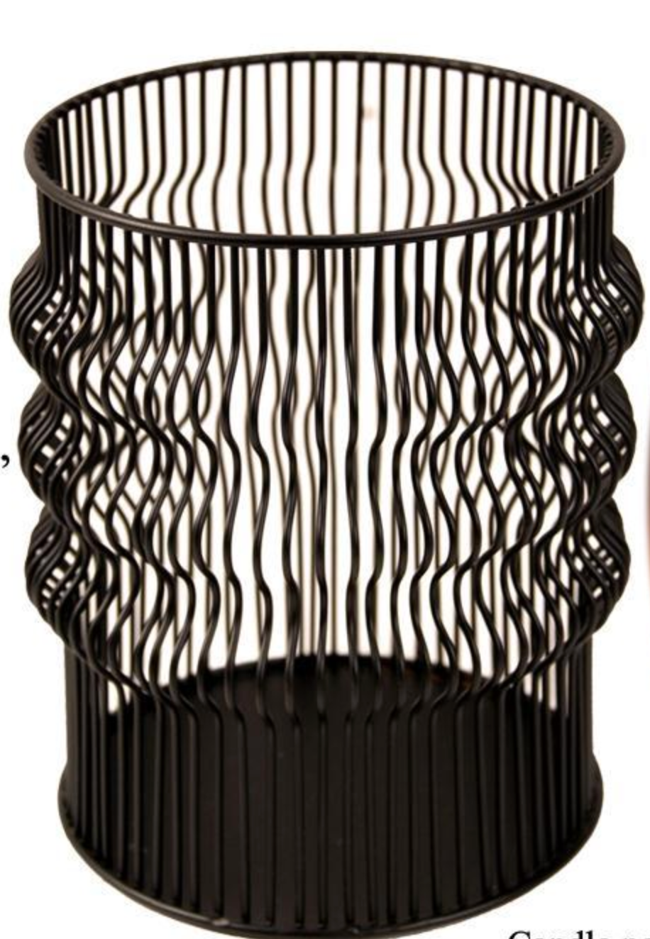 Kai Black Wire Candle Holder Wide