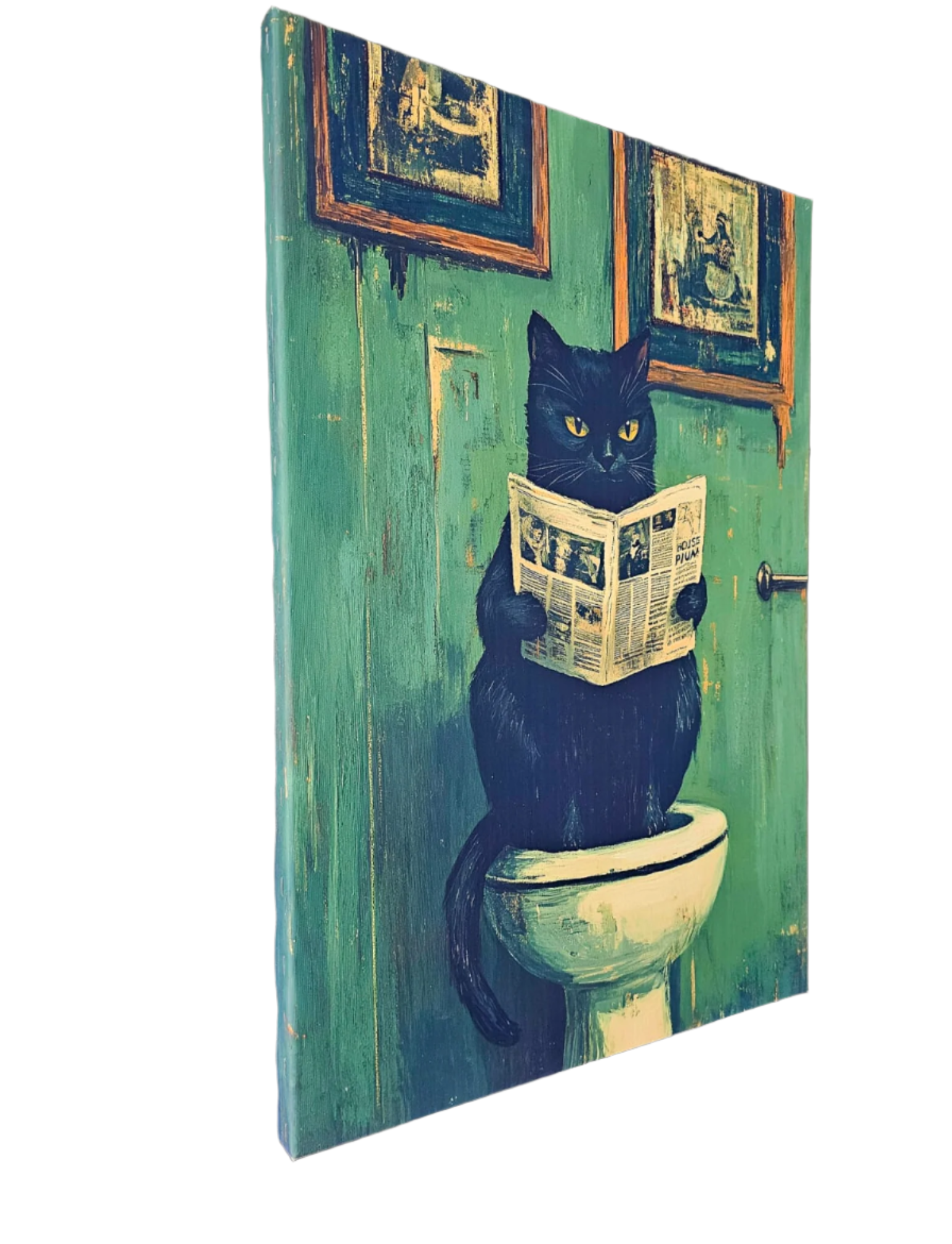 Wall Art Cat Reading Bath 3