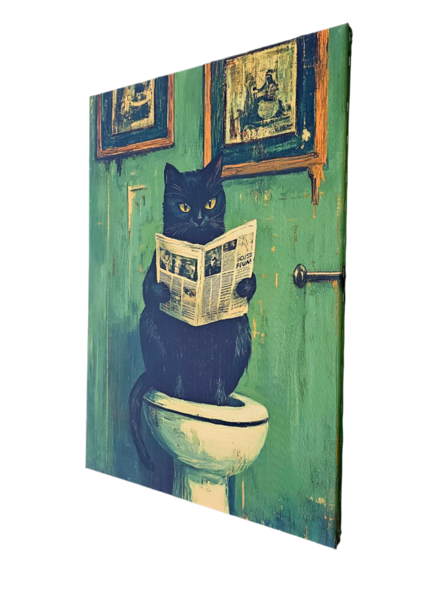 Wall Art Cat Reading Bath 3